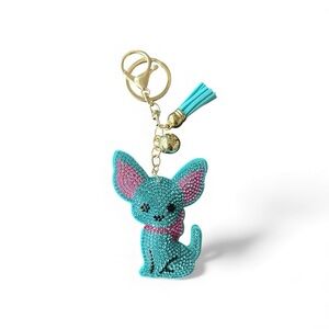 Cute Blue and Pink Dog Keychain